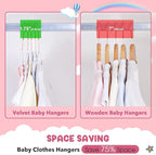 HOUSE DAY Velvet Baby Hangers for Closet, Kids Hangers Velvet 60 Pack, Non Slip - Image 3