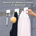 Adhesive Hooks, Stick on Stainless Steel Towel Robe Razor Wall Hooks - Image 3