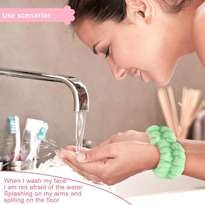 8pcs Wrist Bands for Washing Face, Absorbent Face Washing Wristbands, - Image 5