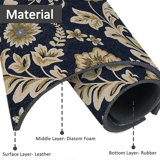 15" X 5.5" Kitchen Sink Splash Guard Faucet Mat Floral Flower Super Absorbent - Image 2