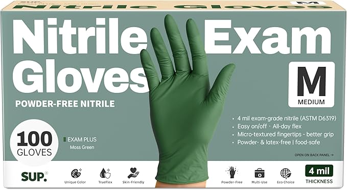 SUP Disposable Nitrile Gloves, Powder-Free Latex-Free Food Safe Cooking Home by SUP
