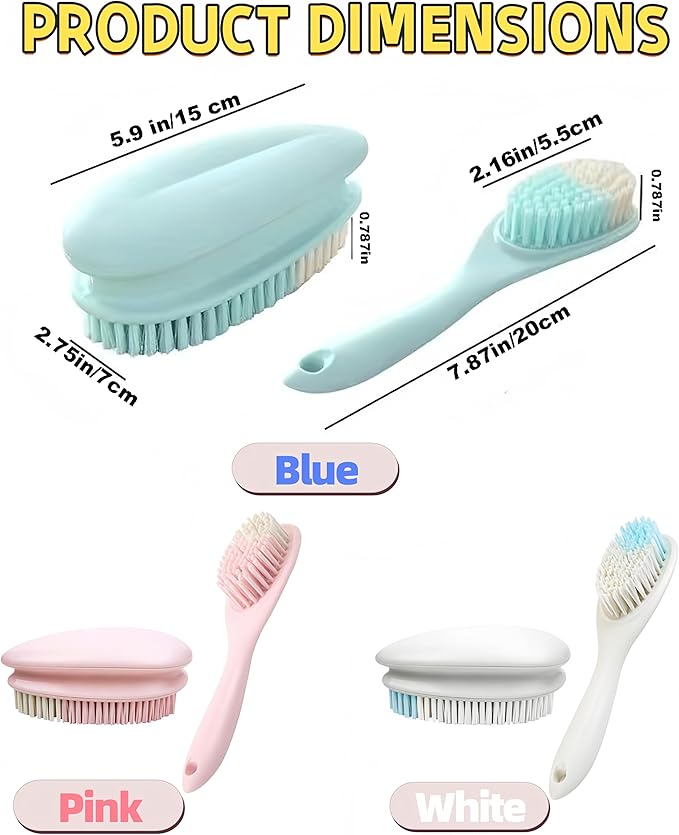 2 Pack Soft Bristle Cleaning Scrub Brush Laundry Brush Scrubber Brush - Image 2