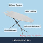 SAVUK Ironing Board Cover and Pad Standard Size Silicone Coated 4 Layers - Image 3