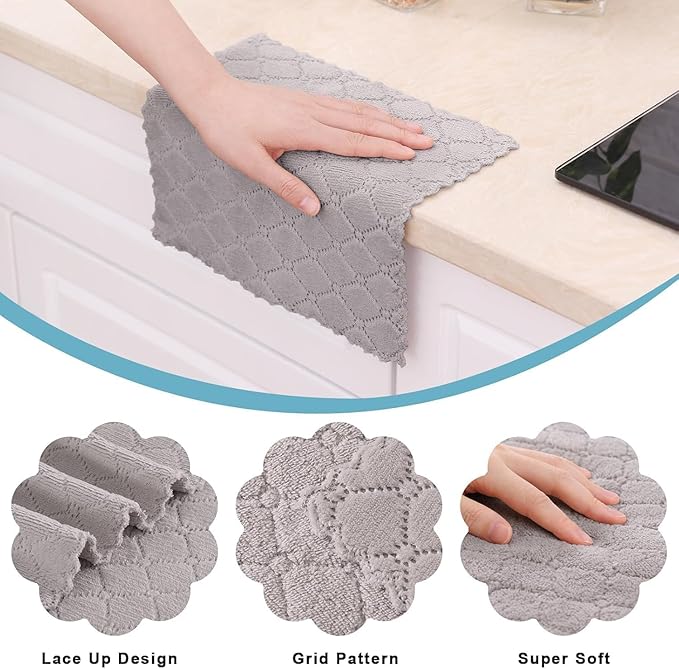 Homaxy 18 Pack Kitchen Dish Cloths, Super Soft and Absorbent Coral Velvet Dish - Image 2