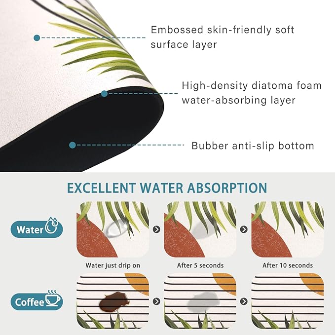 19.5" x 12" Dish Drying Mat & 24" x 5.5" Sink Splash Guard, Super Absorbent - Image 7