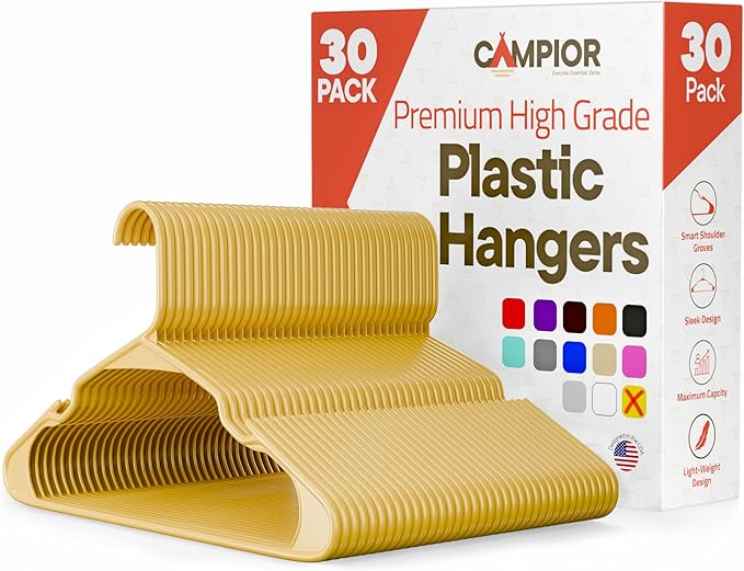 Plastic Clothes Hangers – Heavy Duty Hanger Set, by Campior