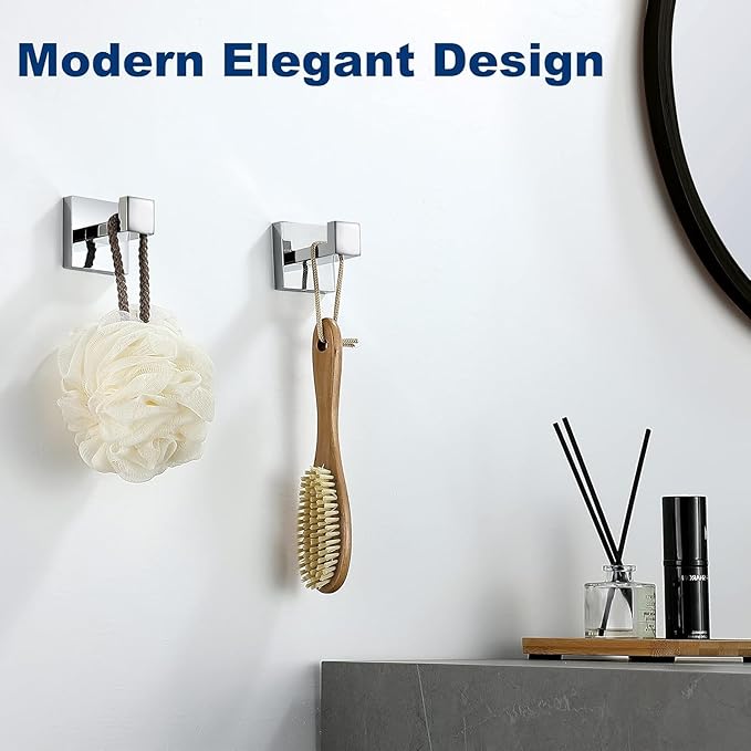 Towel Hooks for Bathrooms, Polished Chrome Towel Hook for Kitchen Bathroom - Image 4