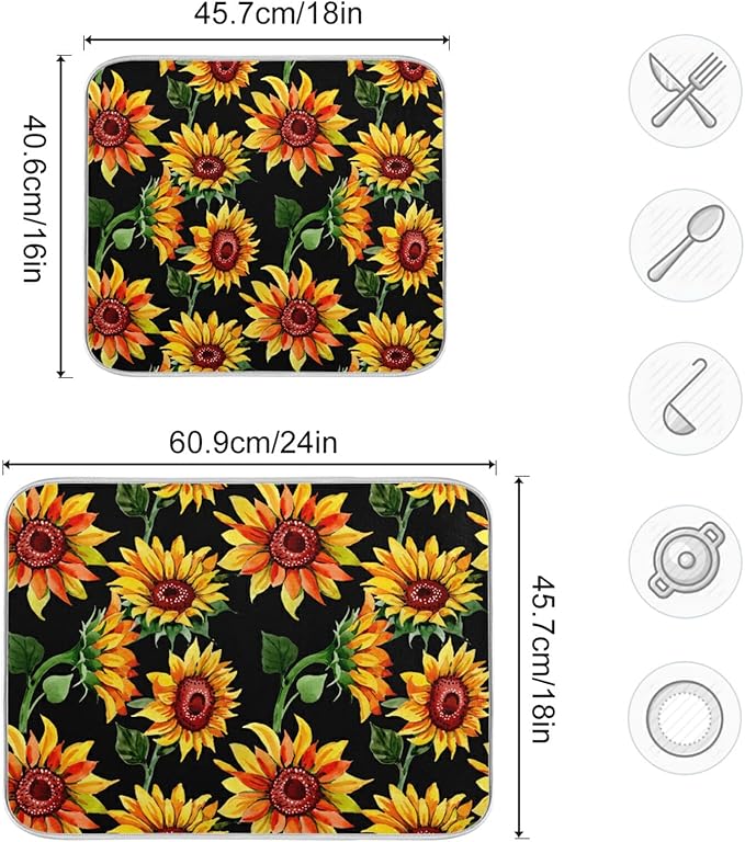 Absorbent Dish Drying Mat for Kitchen Counter - Image 3