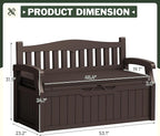 Flamaker 80 Gallon Storage Bench with Cushions Outdoor Indoor, Durable All-Weather Seating with Hidden Storage, Lockable Deck Box for Garden, Patio, Poolside (Brown) - Image 3