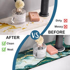 Green Marble Sink Splash Guard Faucet Mat Liquid Gold Marble Super Absorbent - Image 6