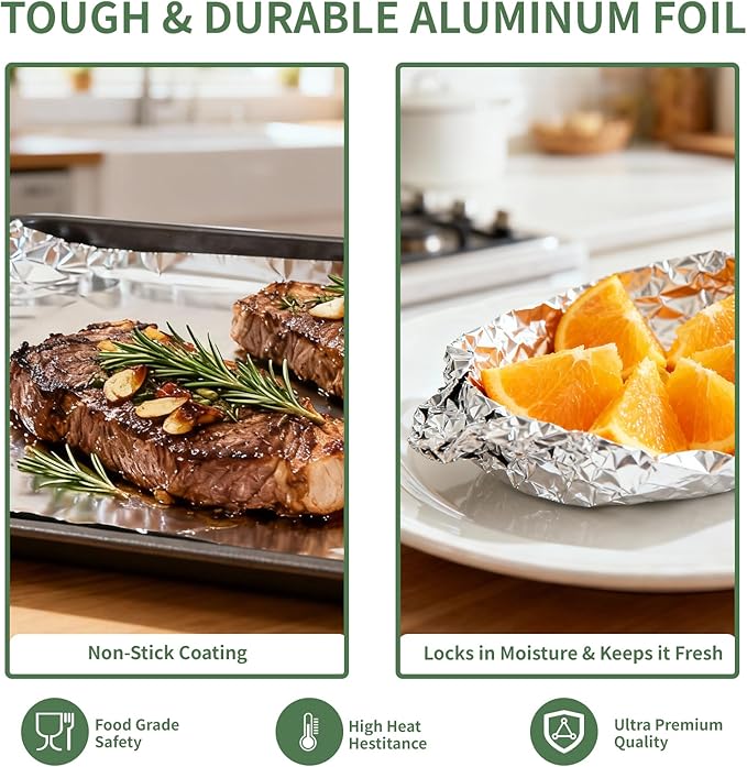 600 Count Pre-Cut Aluminum Foil Sheets, Disposable Foil Sheets - Image 4