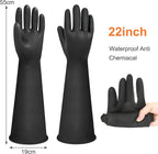 22" Upgraded Latex Gloves Chemical Resistant Glove Safety Work Long Gauntlets - Image 2