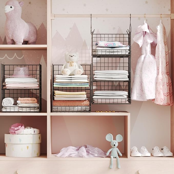 5 Tier Closet Hanging Organizer and Storage Separable Hanging Closet Shelves - Image 2