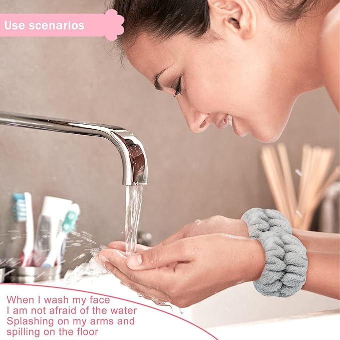 8pcs Wrist Bands for Washing Face, Absorbent Face Washing Wristbands, - Image 5