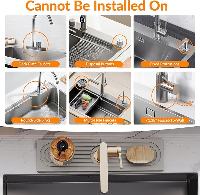 15.7 Inch Stone Faucet Mat for Kitchen Sink Splash Guard, Diatomite Sink - Image 6