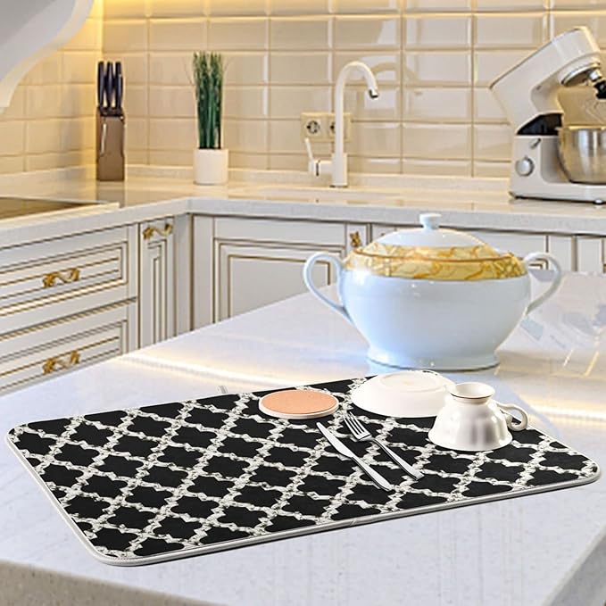 Super Absorbent Dish Drying Mat, Microfiber Fast-Drying Dish Mat, Kitchen Dish - Image 6