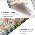 Colorful Flower Dish Drying Mat 18x24 Inch Botanical Floral Drainer Rack Mats - Image 3