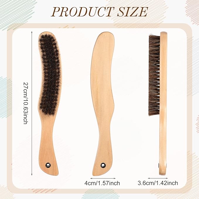 Patelai 2 Pcs Horsehair Felt Hat Brush Kit Lint Brush - Image 2