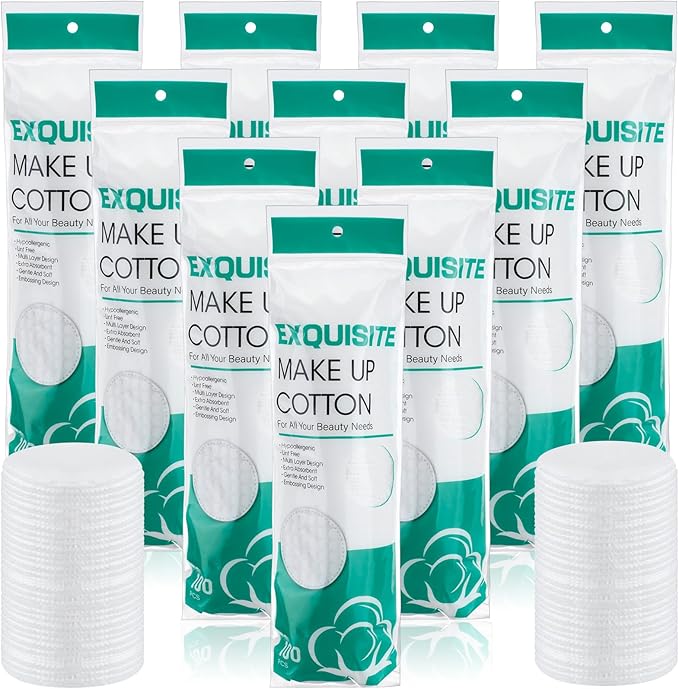 Maxcheck 1000 Pcs Cotton Rounds Bulk Exfoliating Rounds by Maxcheck