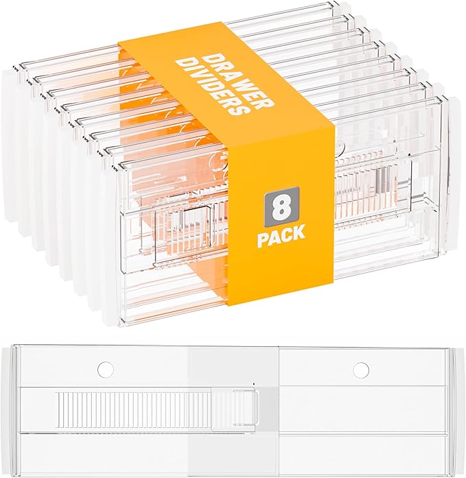 Yieach 8 Pack 6 Inch Tall Acrylic Drawer Divider by Yieach