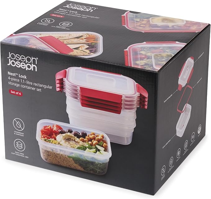 Joseph Joseph Nest Lock 8-piece Plastic BPA Free Food Storage Container Set - Image 7
