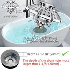 Universal Tub Stopper Bathtub Drain Plug, Pop Up Tub Drain Hair Catcher - Image 4