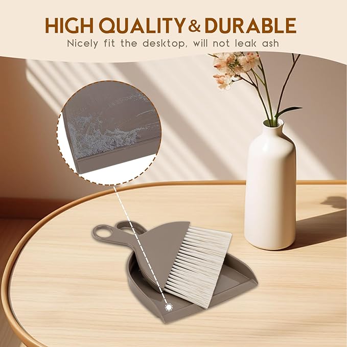THINKLEARN 2PCS Small Broom and Dustpan Set, Mini Dust Pan and Brush, Hand Whisk - Image 4