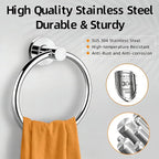 Towel Ring 2Pack, SUS304 Stainless Steel Hand Towel Holder - Image 2