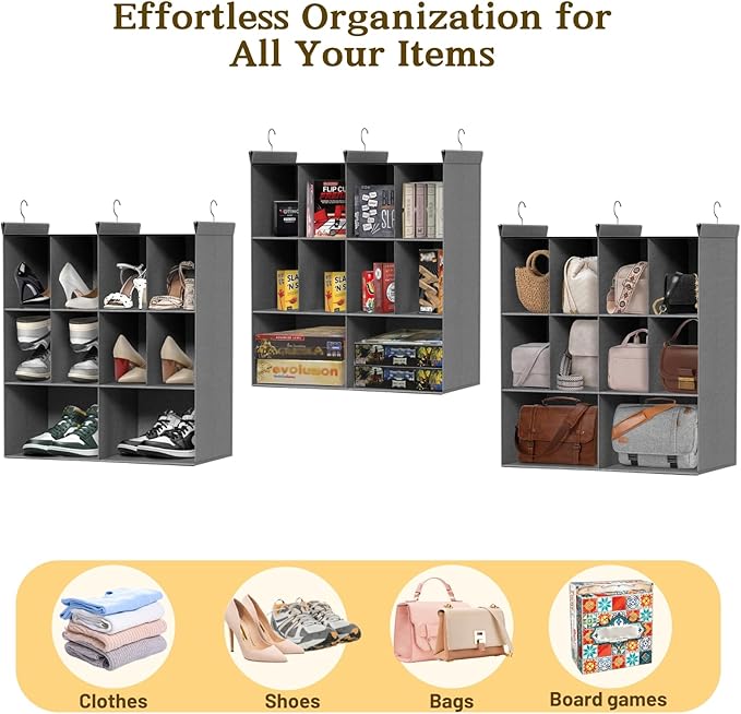 Ofiray-home 3 Tier Hanging Closet Organizer, 10 Compartments Sweater Organizer - Image 6