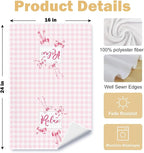 Coquette Pink Bow Checkered Decorative Towels - Image 6