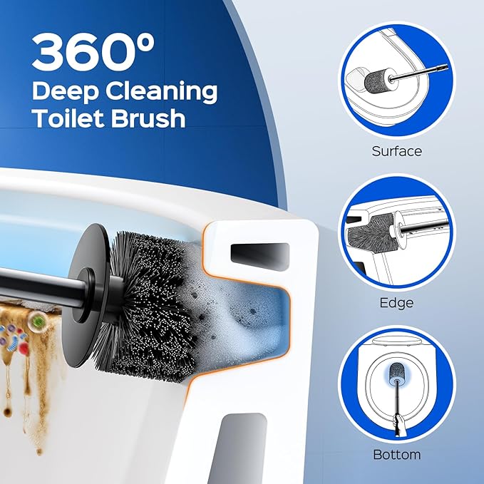 HAMITOR Toilet Bowl Brush Set: Compact Space-Saving Design - Image 6