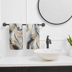 Golden Horse Oil Painting Kitchen Hand Towel Set of 2, Abstract Art Painting - Image 6