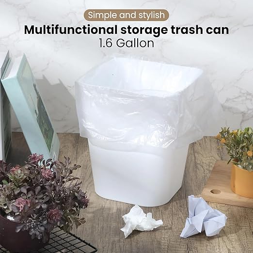 Eccliy 6 Pack Small Trash Cans for Bathroom Plastic Trash Can - Image 5