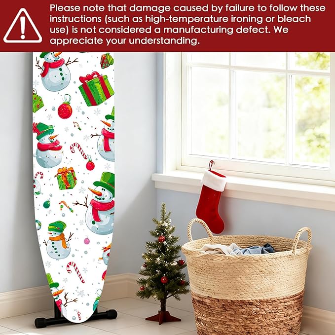 Nuxovilar Ironing Board Cover Winter Snowman Collage Pattern Polyester 15x54 - Image 6