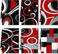 Boyiee Set of 6 Red Black Grey White Kitchen Towels Modern Geometric Dish Hand by Boyiee