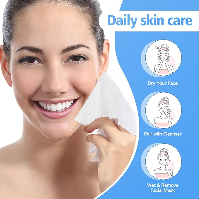 300 Count Disposable Face Towel, Thickening Ultra Soft Washcloths, Facial - Image 2