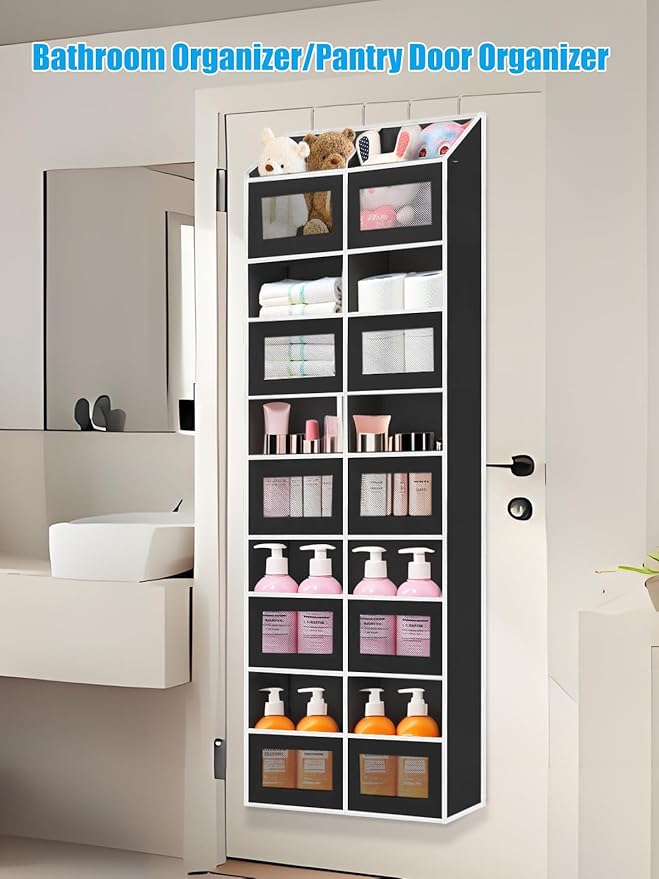 Over the Door Organizer Hanging- 10 Compartments, 80 lbs Load Behind Door - Image 7