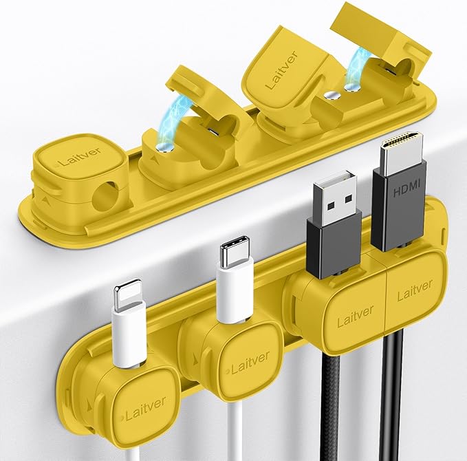 6 Pack Magnetic Cable Clips, Laitver Cord Organizer Holder Strong Adhesive Desk by Unknown