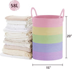 VIPOSCO Large Laundry Hamper, Tall Woven Rope Storage Basket - Image 5