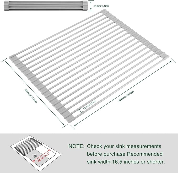 Roll Up Dish Drying Rack Over The Sink Kitchen Roll Up Sink Drying Rack - Image 2