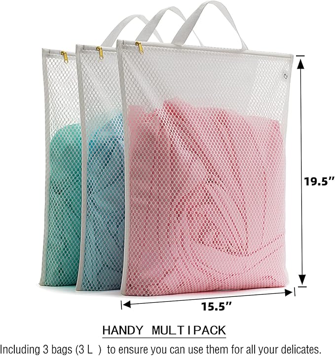Tenrai Laundry Bag Mesh Wash Bag，Use YKK Zipper，Tote Bag Bathroom Hanging - Image 3