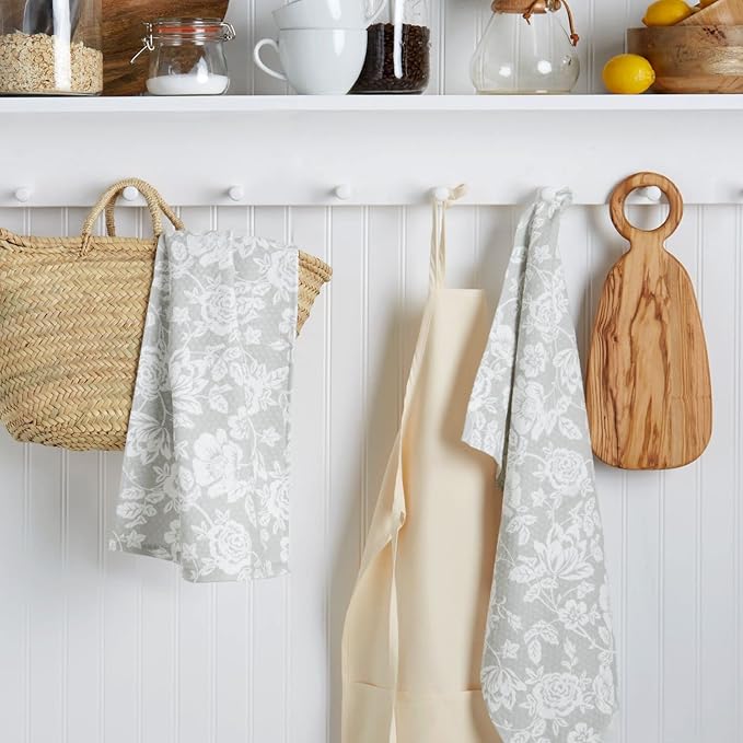 Martha Stewart Dual Purpose Kitchen Towel 2-Pack Set, Floral Vine - Image 2