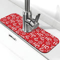 Christmas Snowflake Ho Red Buffalo Plaid Kitchen Sink Splash Guard Faucet Mat 1 by WILL+BUDXEG