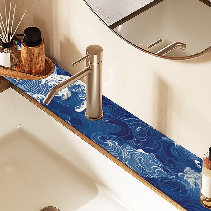 Kitchen Sink Splash Guard 1 PC 30 Inch Sink Faucet Mat Splash Guard - Image 7