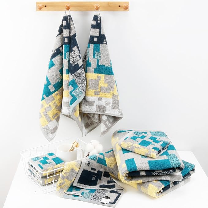 SEMAXE Bath Towel Set of 8 Include 2 Bath Towels 2 Hand Towels 4 Washcloths - Image 9