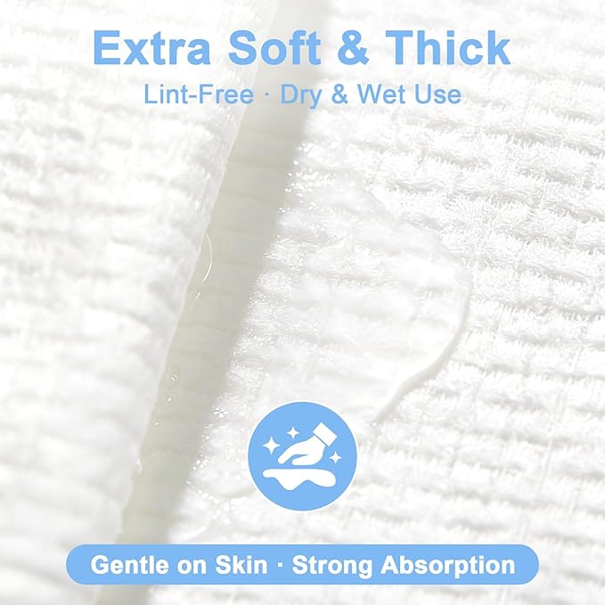 200 Count Disposable Face Towels – Value Pack Extra Thick Biodegradable Facial - Image 6