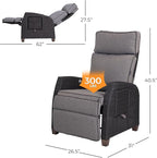Grand patio Outdoor Reclining Chairs with Extended Footrest 2-Piece Adjustable WickerPatio Lounge Recliner up to 15 with Flip Side Table, Cool Grey - Image 2