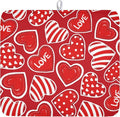 Valentines Day Dish Drying Mat for Kitchen Counter Red Polka Dot Stripe Love by Kawani