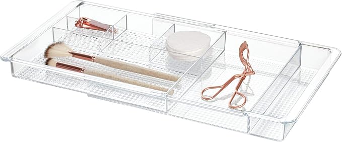 iDesign Expandable Vanity Drawer Organizer, The Clarity Collection – 11.25” to by iDesign