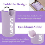 2Pack 95L Purple Collapsible Laundry Basket - Image 8